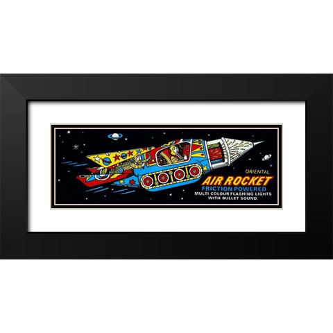 Oriental Air Rocket Black Modern Wood Framed Art Print with Double Matting by Retrobot