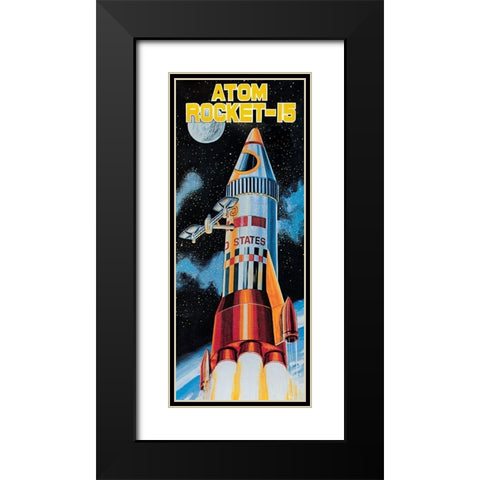 Atom Rocket-15 Black Modern Wood Framed Art Print with Double Matting by Retrobot
