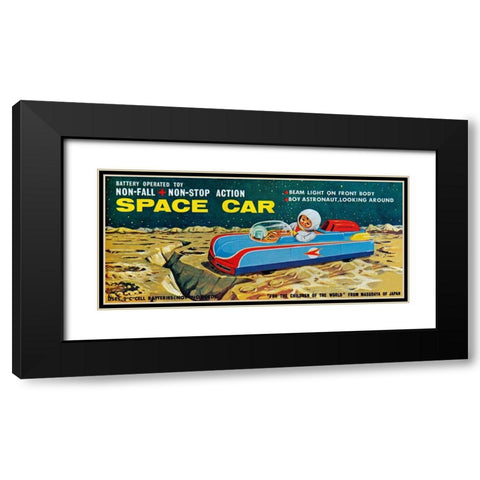 Space Car Black Modern Wood Framed Art Print with Double Matting by Retrobot