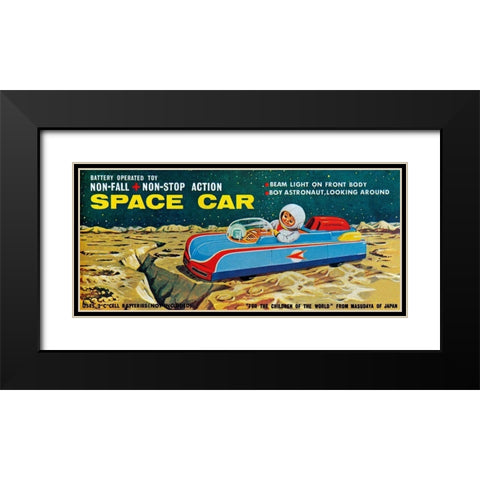 Space Car Black Modern Wood Framed Art Print with Double Matting by Retrobot
