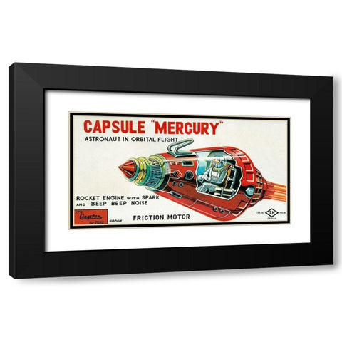 Capsule Mercury Black Modern Wood Framed Art Print with Double Matting by Retrobot