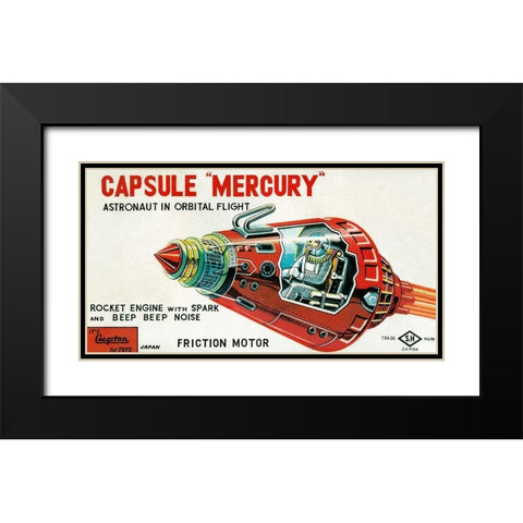 Capsule Mercury Black Modern Wood Framed Art Print with Double Matting by Retrobot