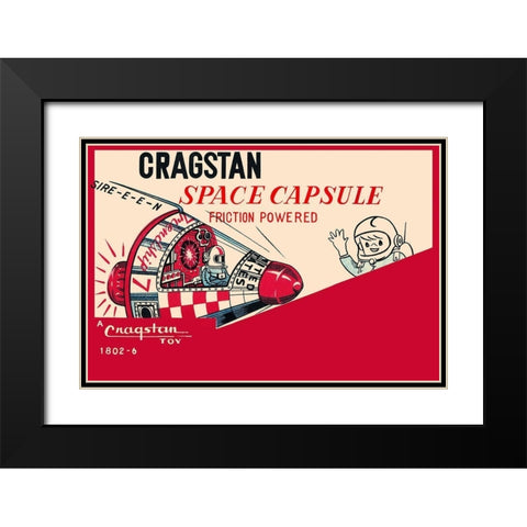Cragstan Space Capsule Black Modern Wood Framed Art Print with Double Matting by Retrobot