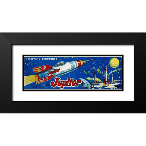 Friction Powered Jupiter M-5 Black Modern Wood Framed Art Print with Double Matting by Retrobot