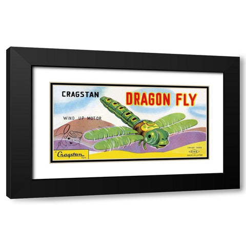 Cragstan Dragon Fly Black Modern Wood Framed Art Print with Double Matting by Retrobot