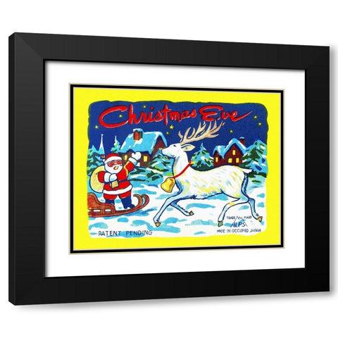 Christmas Eve Black Modern Wood Framed Art Print with Double Matting by Unknown