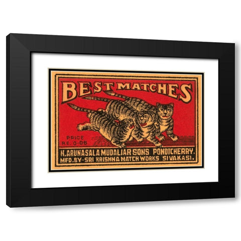 Three Tiger - Best Matches Black Modern Wood Framed Art Print with Double Matting by Phillumenart