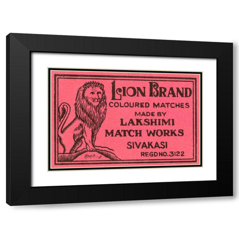 Lion Brand Coloured Matches Black Modern Wood Framed Art Print with Double Matting by Phillumenart