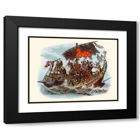 War Black Modern Wood Framed Art Print with Double Matting by Unknown