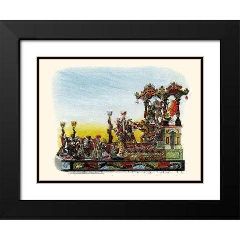 Theatre - Mardi Gras Parade Float Design Black Modern Wood Framed Art Print with Double Matting by Unknown