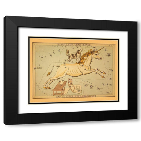 Monoceros, Canis Minor, and Atelier Typographique Black Modern Wood Framed Art Print with Double Matting by Aspin, Jehoshaphat