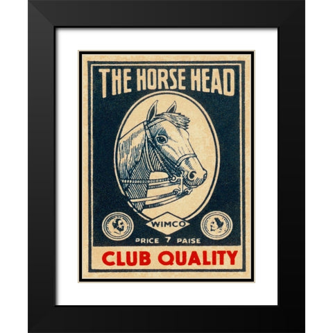 Horse Head Club Quality Matches Black Modern Wood Framed Art Print with Double Matting by Phillumenart
