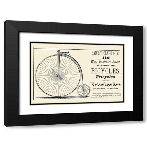 Bicycles, Tricycles, and Velocipedes Black Modern Wood Framed Art Print with Double Matting by Unknown