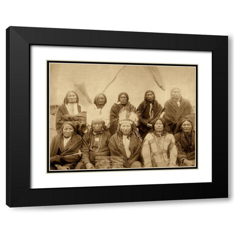 Lakota Chiefs Black Modern Wood Framed Art Print with Double Matting by Grabill, John C.H.