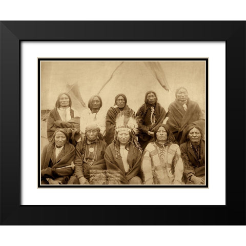 Lakota Chiefs Black Modern Wood Framed Art Print with Double Matting by Grabill, John C.H.