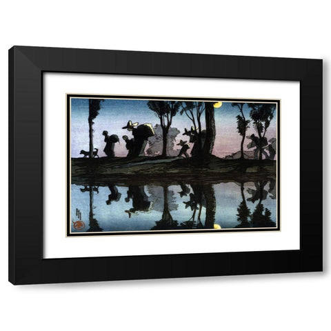 Moonlight on the Viga Canal Black Modern Wood Framed Art Print with Double Matting by Hyde, Helen