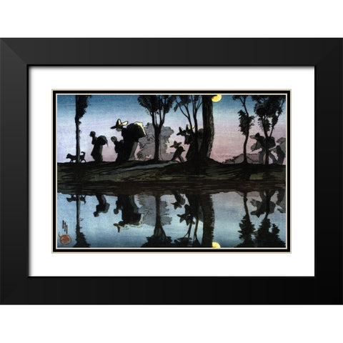 Moonlight on the Viga Canal Black Modern Wood Framed Art Print with Double Matting by Hyde, Helen