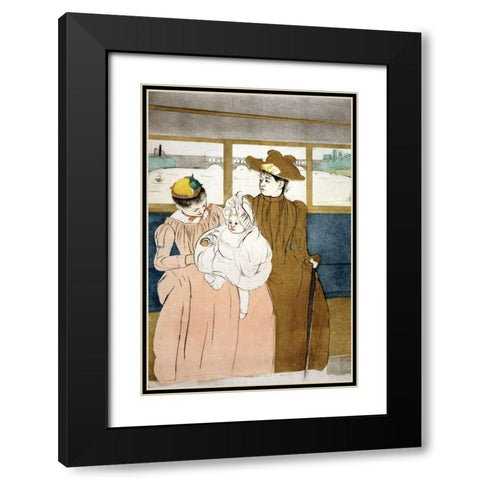 In the Omnibus Black Modern Wood Framed Art Print with Double Matting by Cassatt, Mary