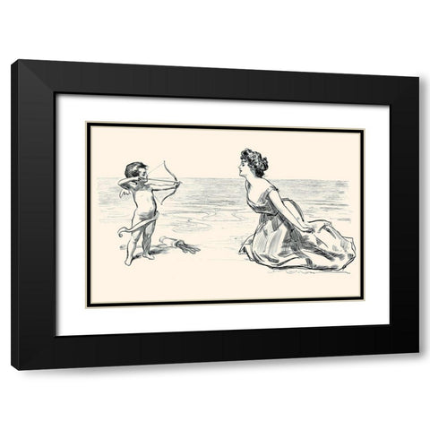 Big Game Black Modern Wood Framed Art Print with Double Matting by Gibson, Charles Dana