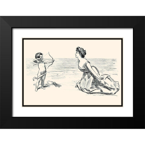 Big Game Black Modern Wood Framed Art Print with Double Matting by Gibson, Charles Dana