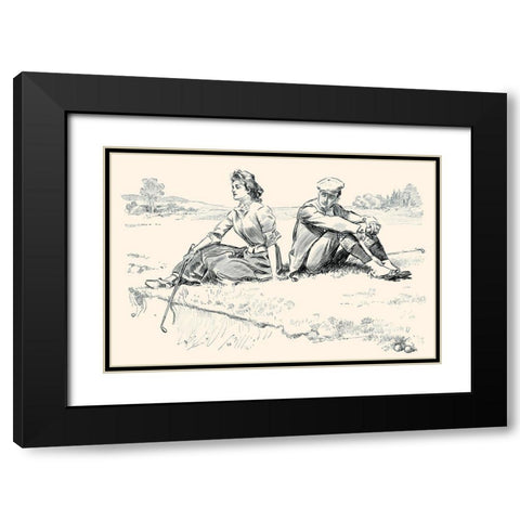 A Little Incident Black Modern Wood Framed Art Print with Double Matting by Gibson, Charles Dana