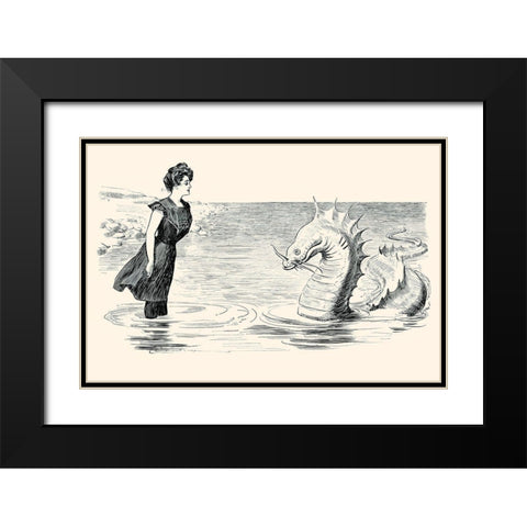 No Wonder The Sea Serpent Frequents our Coast Black Modern Wood Framed Art Print with Double Matting by Gibson, Charles Dana