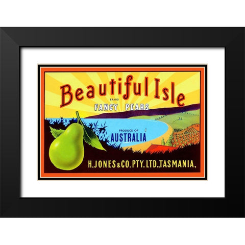 Beautiful Isle Brand Fancy Pears Black Modern Wood Framed Art Print with Double Matting by Unknown