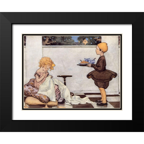 Curly Locks Black Modern Wood Framed Art Print with Double Matting by Smith, Jesse Willcox
