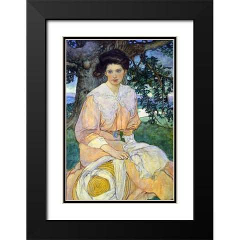 Gisele Black Modern Wood Framed Art Print with Double Matting by Green Elizabeth Shippen