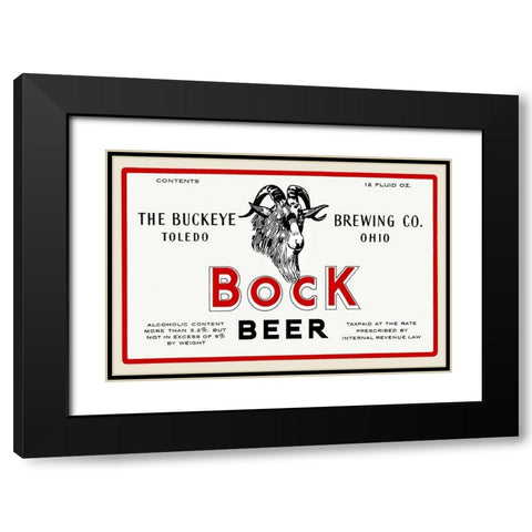 Bock Beer Black Modern Wood Framed Art Print with Double Matting by Vintage Booze Labels