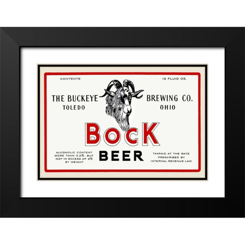 Bock Beer Black Modern Wood Framed Art Print with Double Matting by Vintage Booze Labels