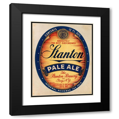 Stanton Pale Ale Beer Black Modern Wood Framed Art Print with Double Matting by Vintage Booze Labels