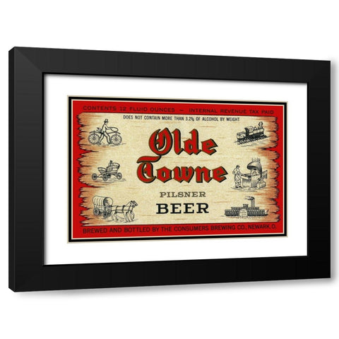 Olde Towne Pilsner Beer Black Modern Wood Framed Art Print with Double Matting by Vintage Booze Labels