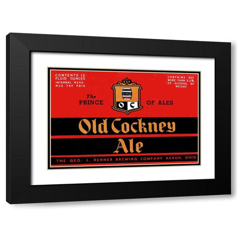 Old Cockney Ale Black Modern Wood Framed Art Print with Double Matting by Vintage Booze Labels