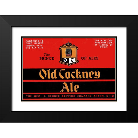 Old Cockney Ale Black Modern Wood Framed Art Print with Double Matting by Vintage Booze Labels