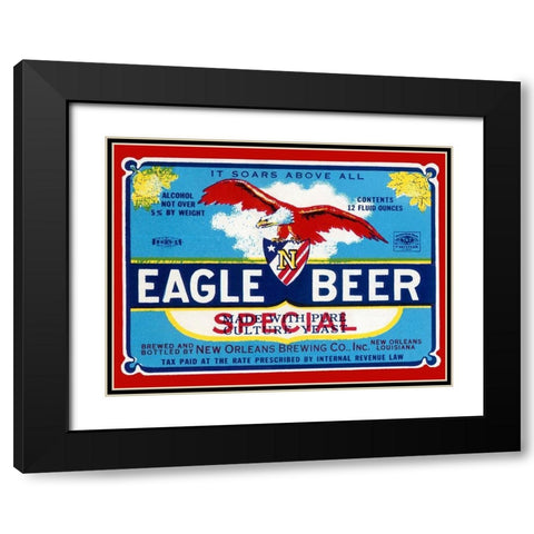 Eagle Beer Special Black Modern Wood Framed Art Print with Double Matting by Vintage Booze Labels
