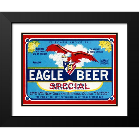 Eagle Beer Special Black Modern Wood Framed Art Print with Double Matting by Vintage Booze Labels