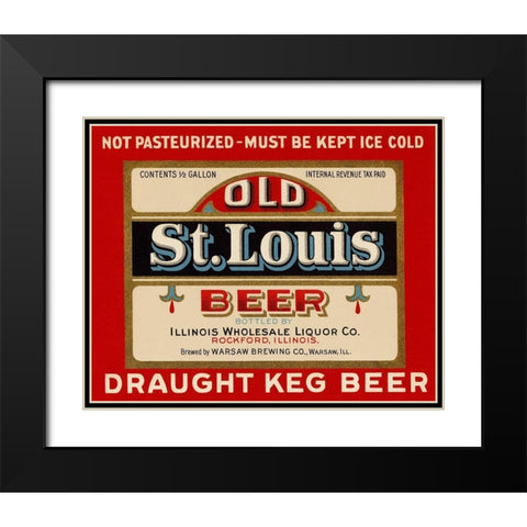 Old St. Louis Beer Black Modern Wood Framed Art Print with Double Matting by Vintage Booze Labels