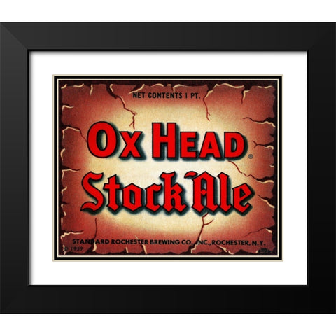 Ox Head Stock Ale Black Modern Wood Framed Art Print with Double Matting by Vintage Booze Labels