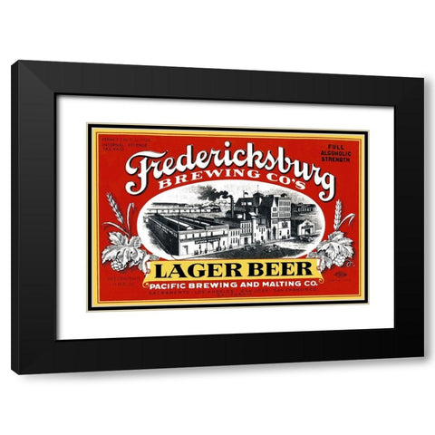Fredericksburg Brewing Co.s Lager Beer Black Modern Wood Framed Art Print with Double Matting by Vintage Booze Labels