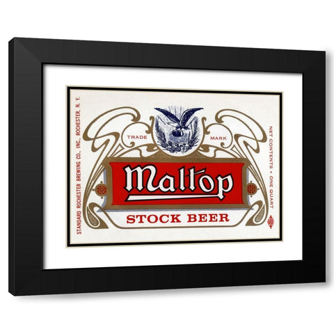 Maltop Stock Beer Black Modern Wood Framed Art Print with Double Matting by Vintage Booze Labels
