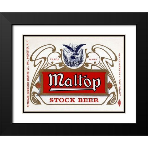 Maltop Stock Beer Black Modern Wood Framed Art Print with Double Matting by Vintage Booze Labels