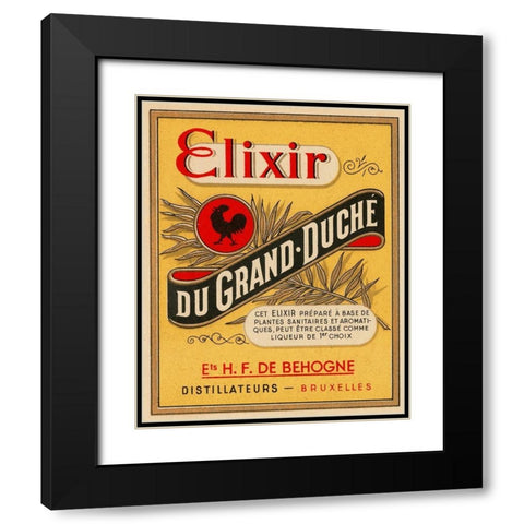 Elixir du Grand - Duche Black Modern Wood Framed Art Print with Double Matting by Vintage Booze Labels