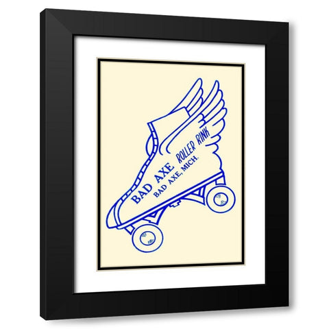 Bad Axe Roller Rink Black Modern Wood Framed Art Print with Double Matting by Retrorollers
