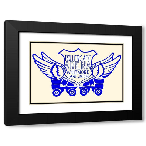 Rollercade Arena Black Modern Wood Framed Art Print with Double Matting by Retrorollers
