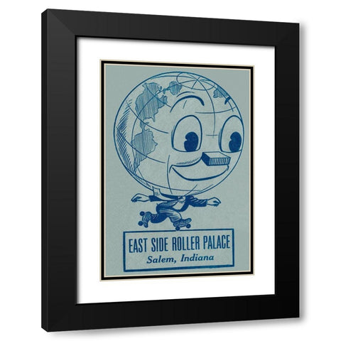 East Side Roller Palace Black Modern Wood Framed Art Print with Double Matting by Retrorollers