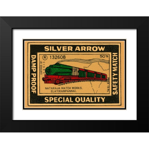 Silver Arrow Safety Matches Black Modern Wood Framed Art Print with Double Matting by Phillumenart
