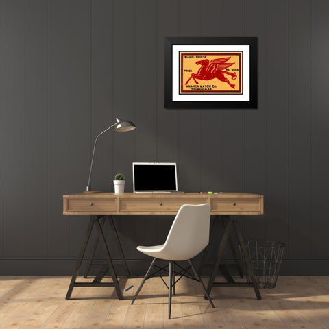 Magic Horse Matches Black Modern Wood Framed Art Print with Double Matting by Phillumenart