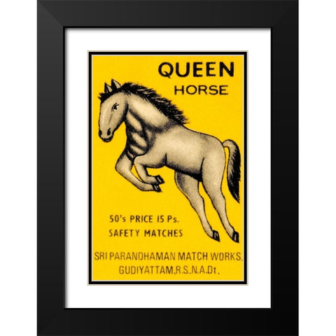 Queen Horse Matches Black Modern Wood Framed Art Print with Double Matting by Phillumenart