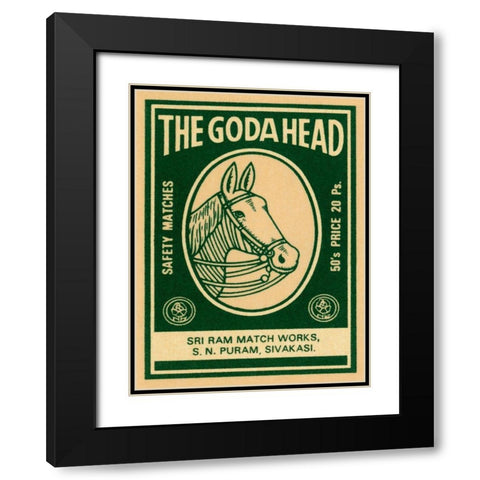 The Goda Head M Black Modern Wood Framed Art Print with Double Matting by Phillumenart